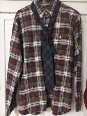 Ralph Lauren Green Red White Tartan Button-Down Shirt